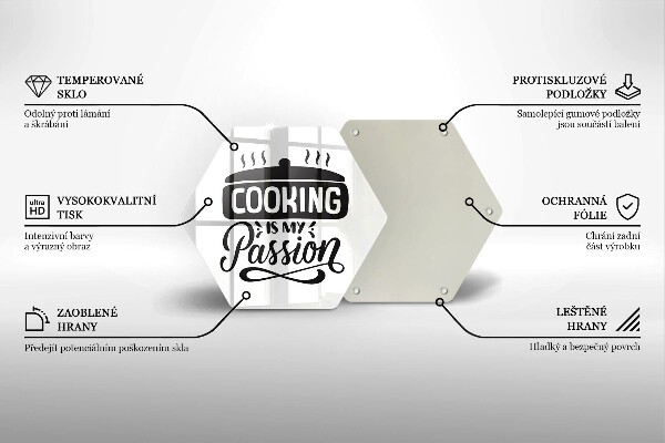 Deska szklana do kuchni Cooking is my passion