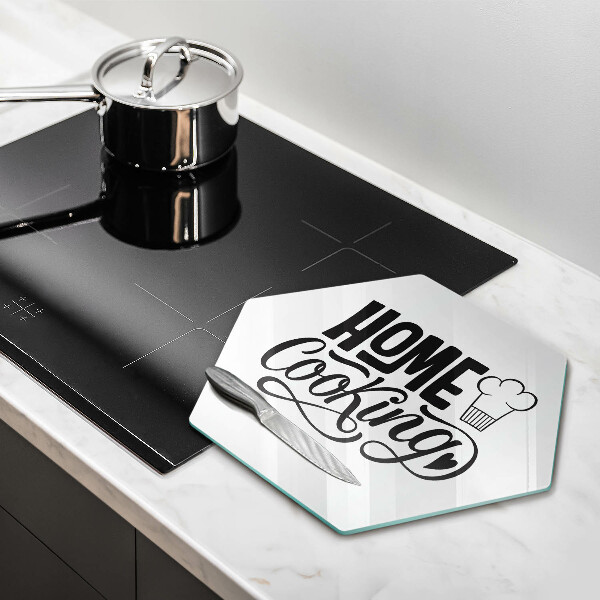 Deska szklana do kuchni Napis Home cooking