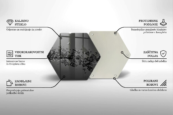 Deska szklana do kuchni Abstrakcja kształty 3D