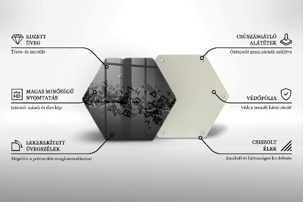 Deska szklana do kuchni Abstrakcja kształty 3D
