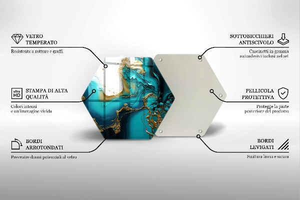 Deska kuchenna Turkusowa abstrakcja