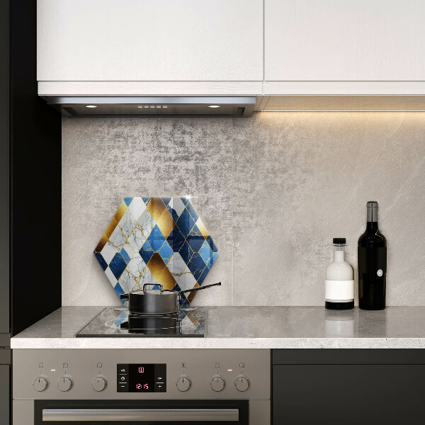 Deska kuchenna Złote romby marmur