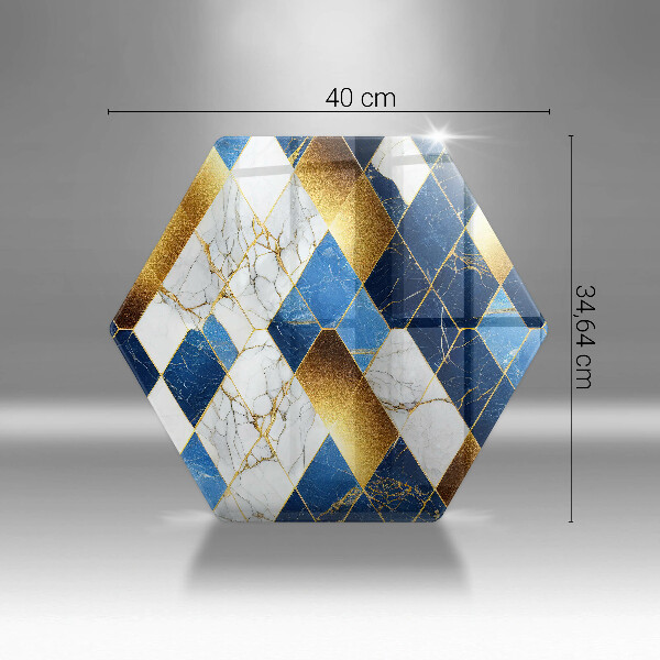 Deska kuchenna Złote romby marmur