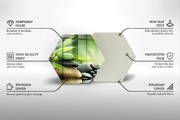 Deska kuchenna Zen bambus kamienie