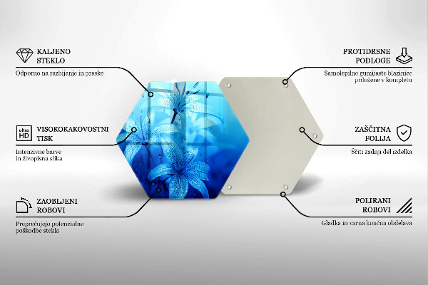 Deska kuchenna Błękitne kwiaty