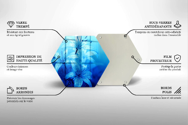 Deska kuchenna Błękitne kwiaty