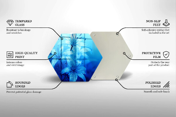 Deska kuchenna Błękitne kwiaty