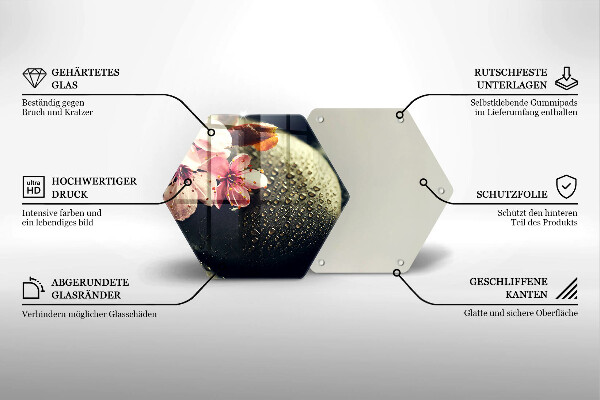 Deska kuchenna Kwiaty kamienie zen