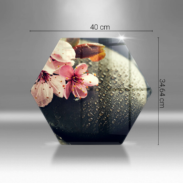 Deska kuchenna Kwiaty kamienie zen