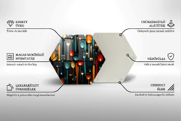 Deska kuchenna Kolorowe łyżki i widelce