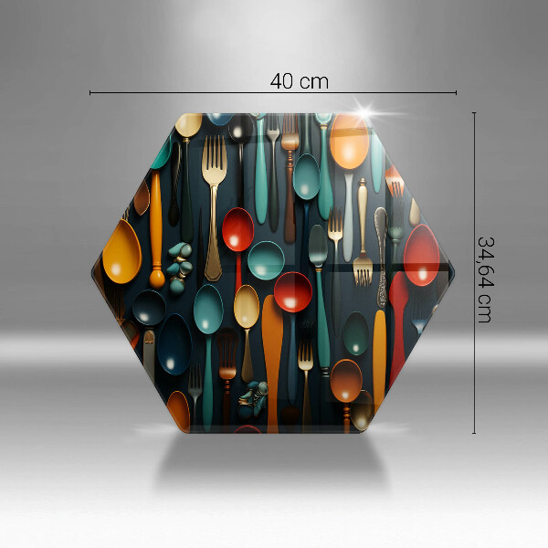 Deska kuchenna Kolorowe łyżki i widelce