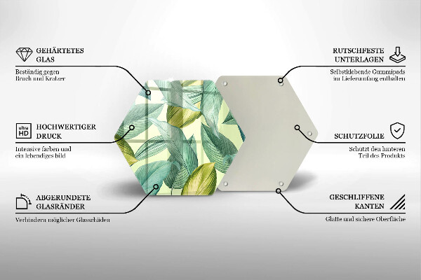 Deska kuchenna Zielone tropikalne liście