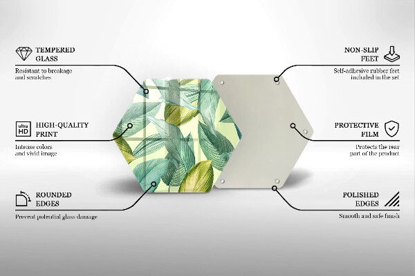 Deska kuchenna Zielone tropikalne liście