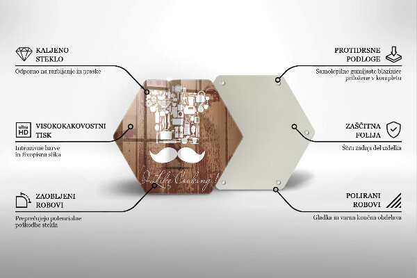 Deska szklana kuchenna Napis I like cooking