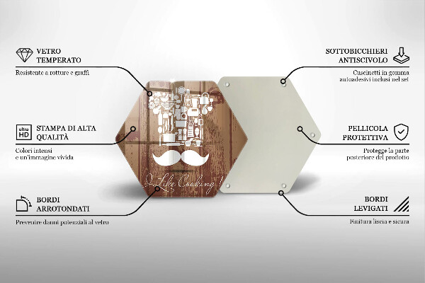 Deska szklana kuchenna Napis I like cooking