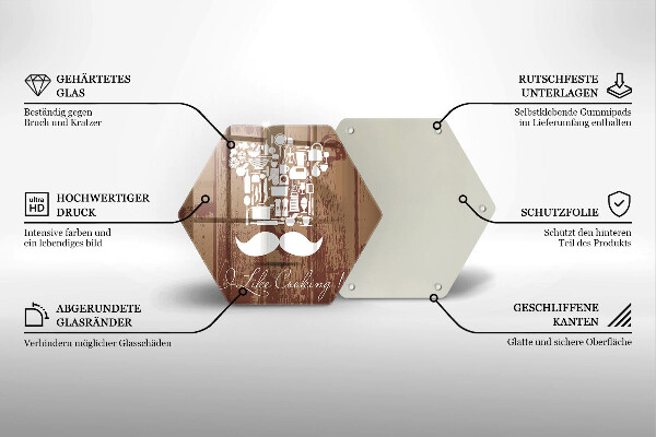 Deska szklana kuchenna Napis I like cooking