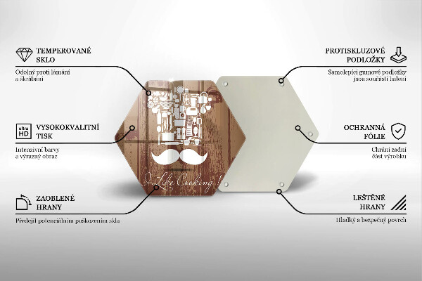 Deska szklana kuchenna Napis I like cooking