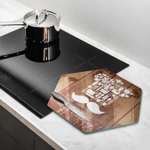 Deska szklana kuchenna Napis I like cooking