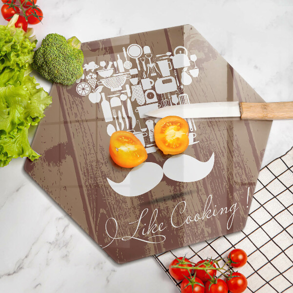 Deska szklana kuchenna Napis I like cooking