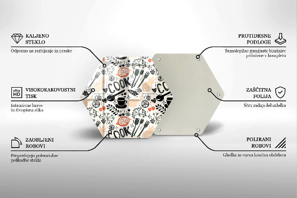 Deska szklana kuchenna Rysunkowy motyw kuchenny