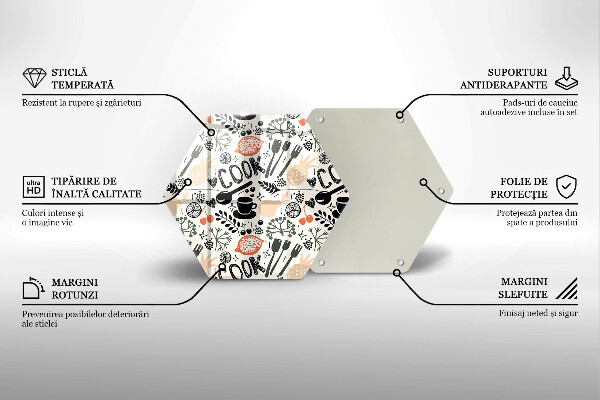 Deska szklana kuchenna Rysunkowy motyw kuchenny