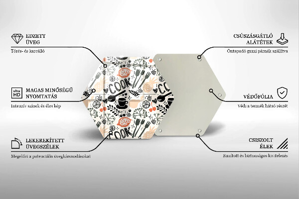 Deska szklana kuchenna Rysunkowy motyw kuchenny