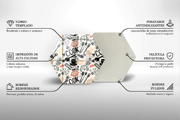 Deska szklana kuchenna Rysunkowy motyw kuchenny