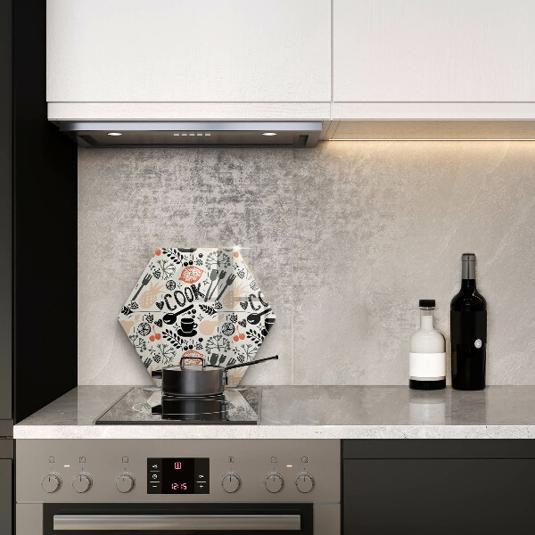 Deska szklana kuchenna Rysunkowy motyw kuchenny