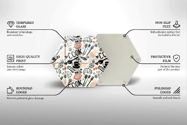 Deska szklana kuchenna Rysunkowy motyw kuchenny