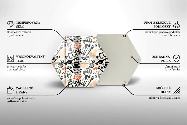 Deska szklana kuchenna Rysunkowy motyw kuchenny