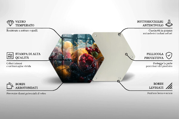 Deska szklana kuchenna Owoce w wodzie