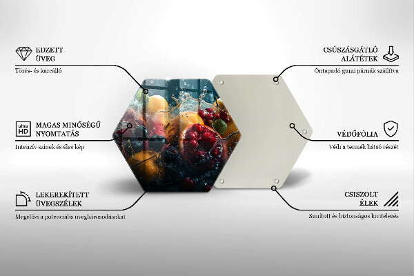 Deska szklana kuchenna Owoce w wodzie