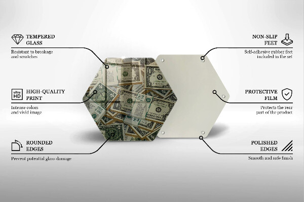 Deska szklana kuchenna Pieniądze dolary