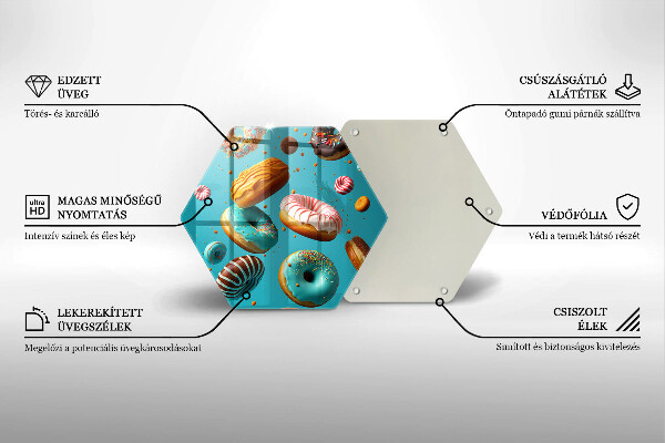 Deska szklana kuchenna Kolorowe pączki donuty
