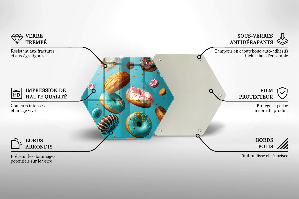 Deska szklana kuchenna Kolorowe pączki donuty