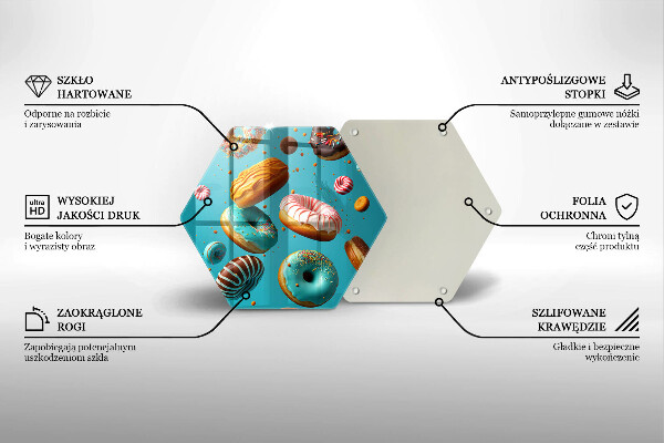 Deska szklana kuchenna Kolorowe pączki donuty