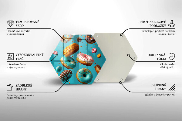 Deska szklana kuchenna Kolorowe pączki donuty