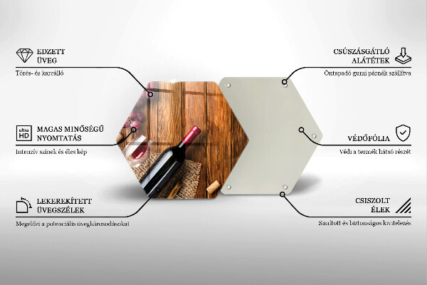 Deska szklana kuchenna Butelka czerwonego wina