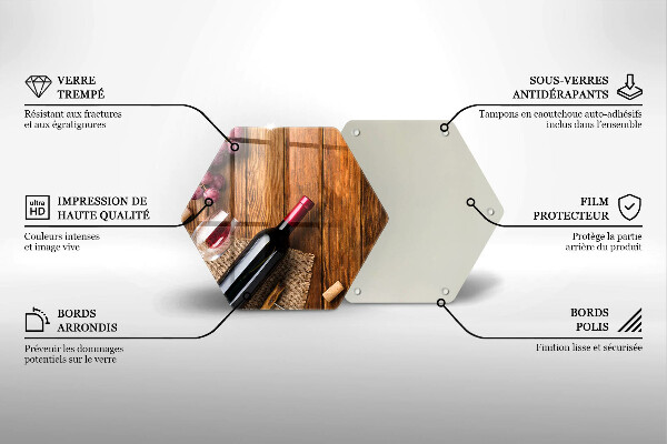 Deska szklana kuchenna Butelka czerwonego wina