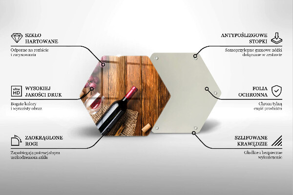 Deska szklana kuchenna Butelka czerwonego wina