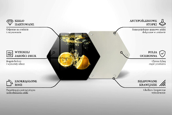 Deska szklana do kuchni Soczyste owoce cytryny