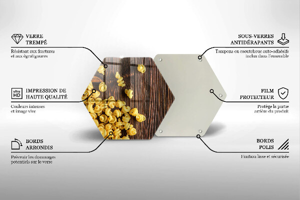 Deska szklana kuchenna Makaron na stole