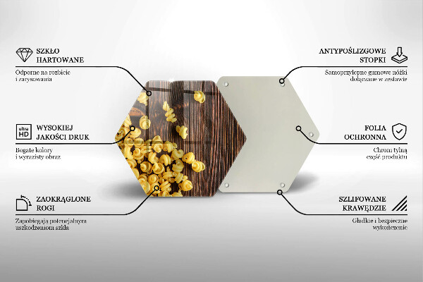 Deska szklana kuchenna Makaron na stole