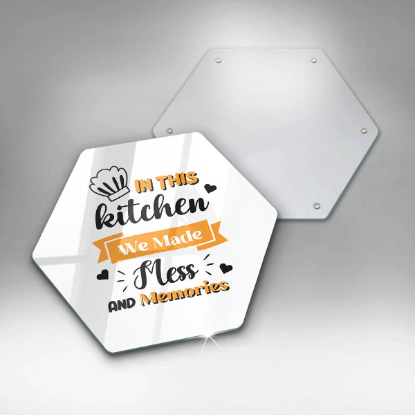 Deska szklana kuchenna In this kitchen we made mess and memories