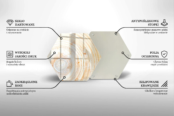Deska szklana kuchenna Tekstura drewna