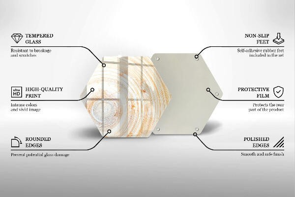 Deska szklana kuchenna Tekstura drewna