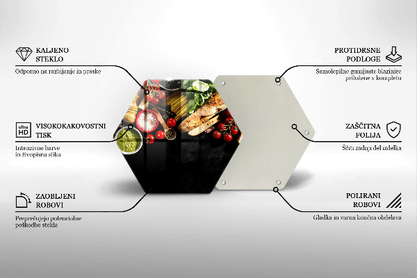 Deska szklana kuchenna Włoskie składniki i przyprawy