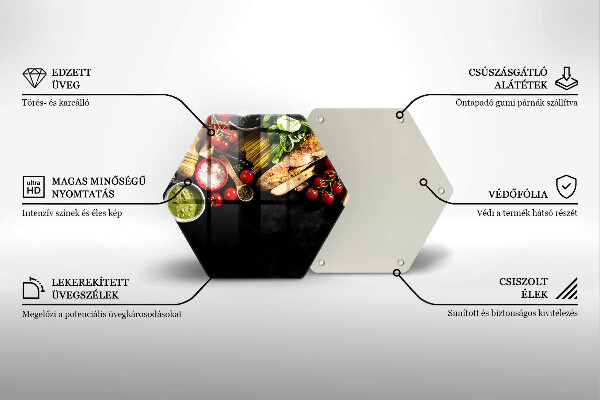 Deska szklana kuchenna Włoskie składniki i przyprawy