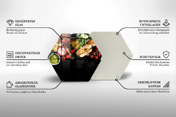 Deska szklana kuchenna Włoskie składniki i przyprawy