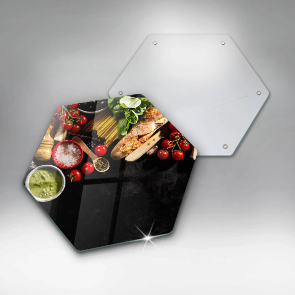 Deska szklana kuchenna Włoskie składniki i przyprawy